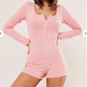 playboy x missguided pink scoop neck unitard